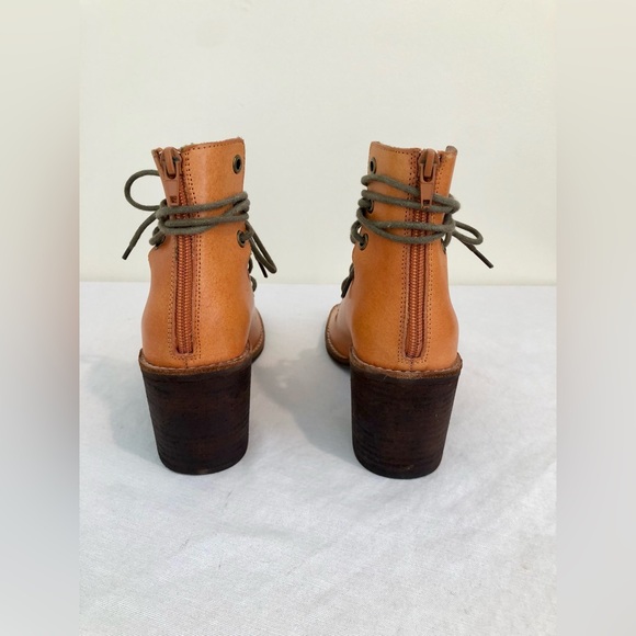 Jeffrey Campbell Lahaina Bootie Lace Up Sandal Shoe Free People Leather Tan 7.5 - Picture 3 of 6